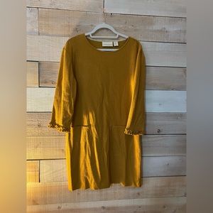 Mustard 3/4 sleeve dress